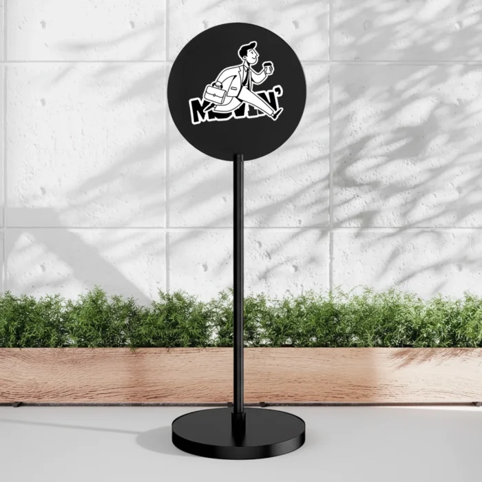 siyah toz boyalı ayaklı stand tabela