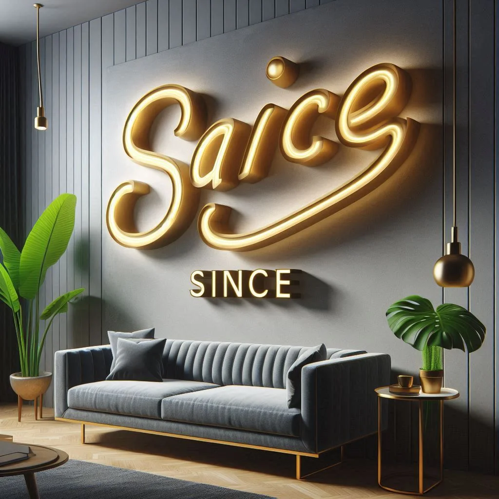 Kafe duvarında asılı, canlı renklere sahip özel tasarım neon tabela örneği.