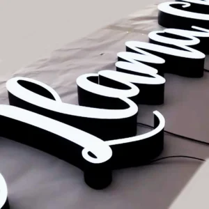 Custom font trimless channel letters